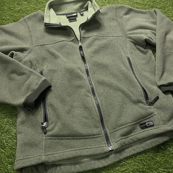 Women’s REI Polartec Jacket L Green Zip-In Full Zip Fleece Outdoor Hiking - Picture 7 of 13